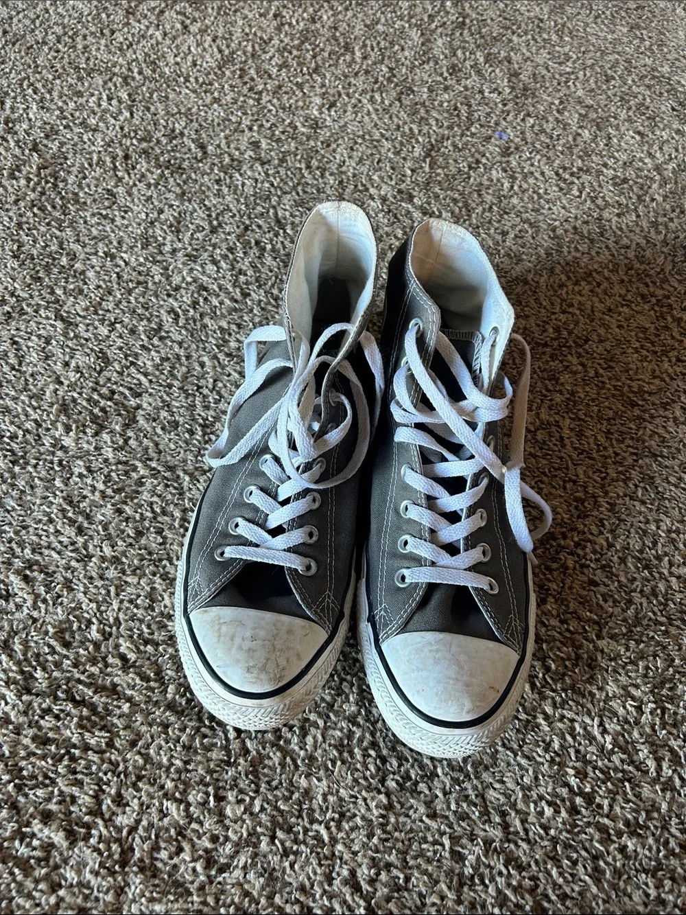 Converse Canvas High Tops - Gray and White - Picture 3 of 5